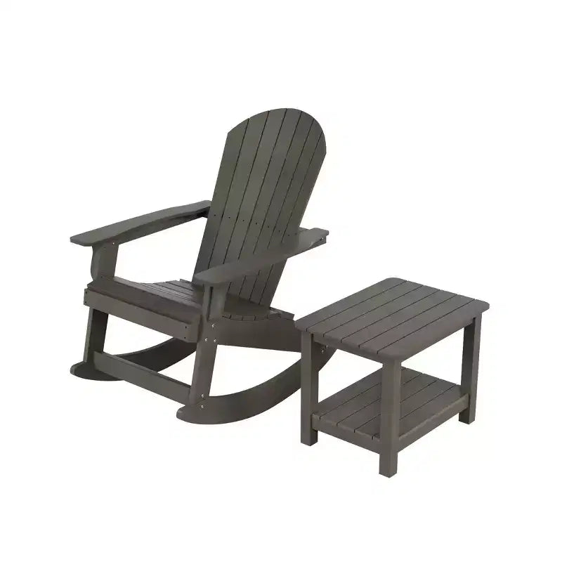 WestinTrends Set 2 pezzi Sedia a dondolo Adirondack da esterno con tavolino laterale