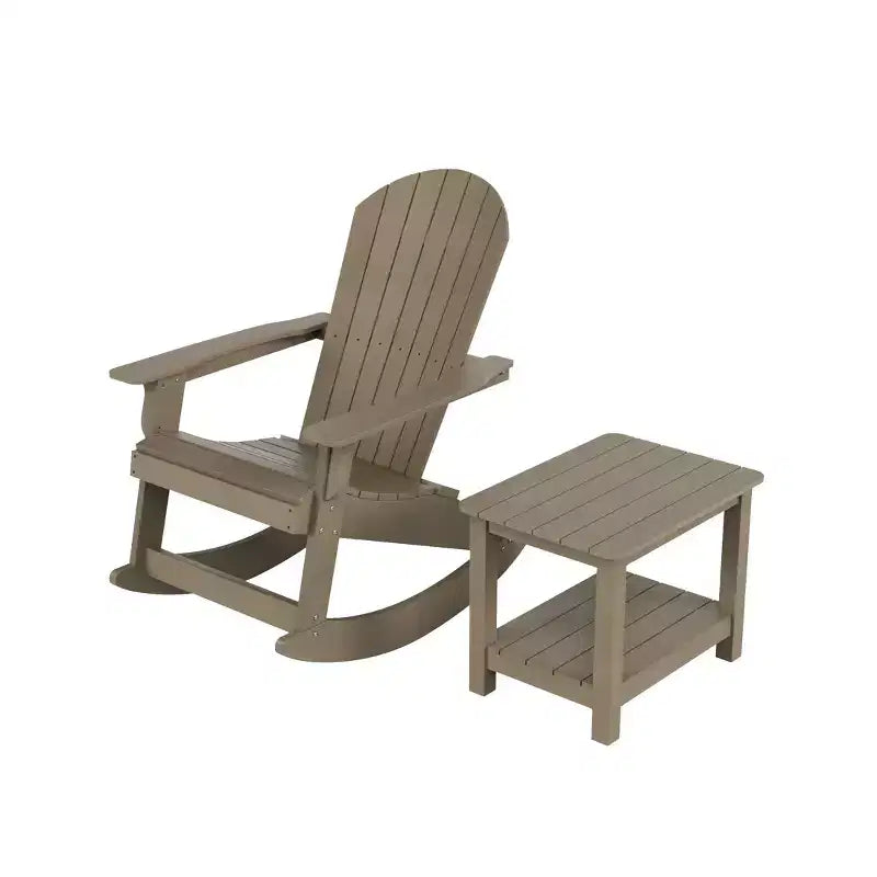 WestinTrends Set 2 pezzi Sedia a dondolo Adirondack da esterno con tavolino laterale