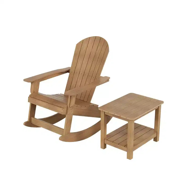 WestinTrends Set 2 pezzi Sedia a dondolo Adirondack da esterno con tavolino laterale