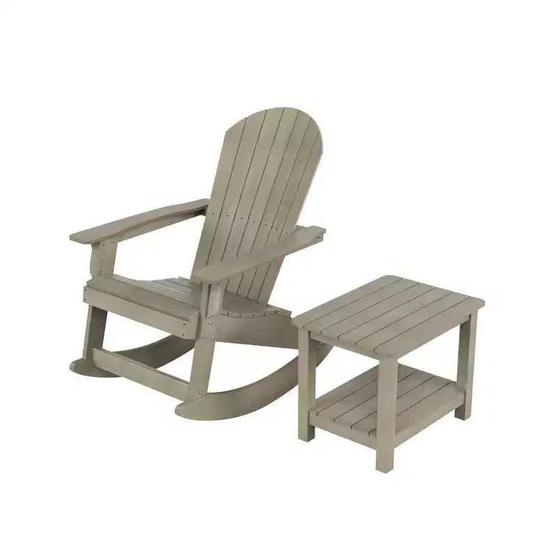 WestinTrends Set 2 pezzi Sedia a dondolo Adirondack da esterno con tavolino laterale