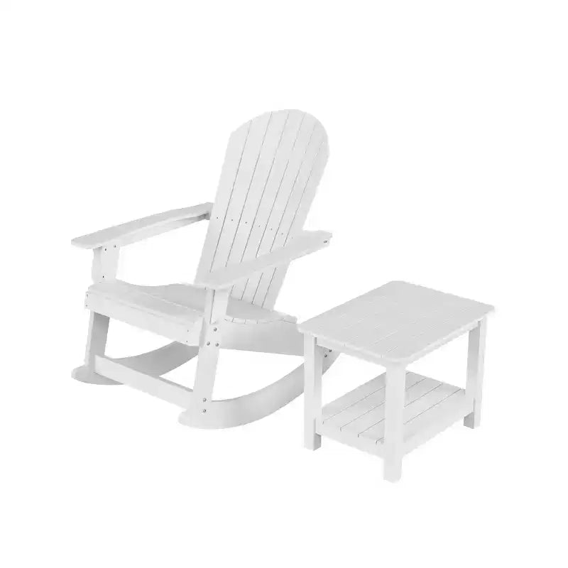 WestinTrends Set 2 pezzi Sedia a dondolo Adirondack da esterno con tavolino laterale