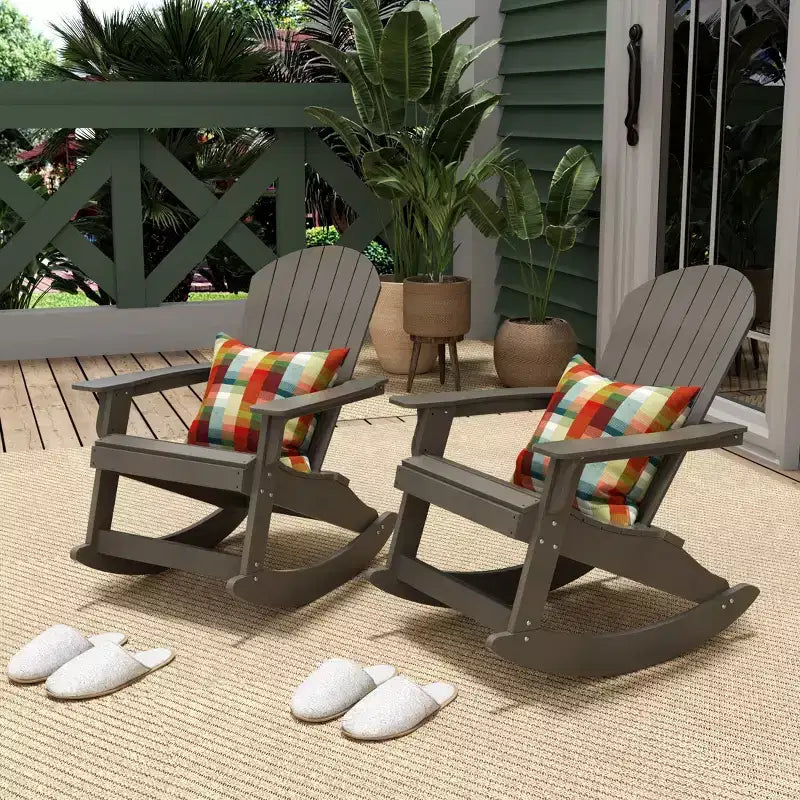 WestinTrends Ensemble de 2 chaises berçantes Adirondack d'extérieur toutes saisons