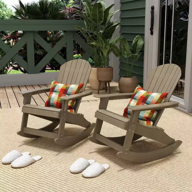 WestinTrends Ensemble de 2 chaises berçantes Adirondack d'extérieur toutes saisons
