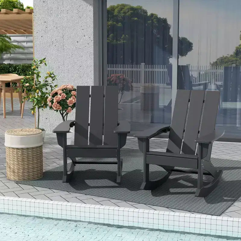 WestinTrends Sedia a dondolo moderna Adirondack da esterno (Set di 2)