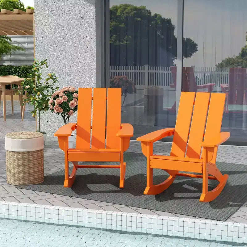 WestinTrends Sedia a dondolo moderna Adirondack da esterno (Set di 2)