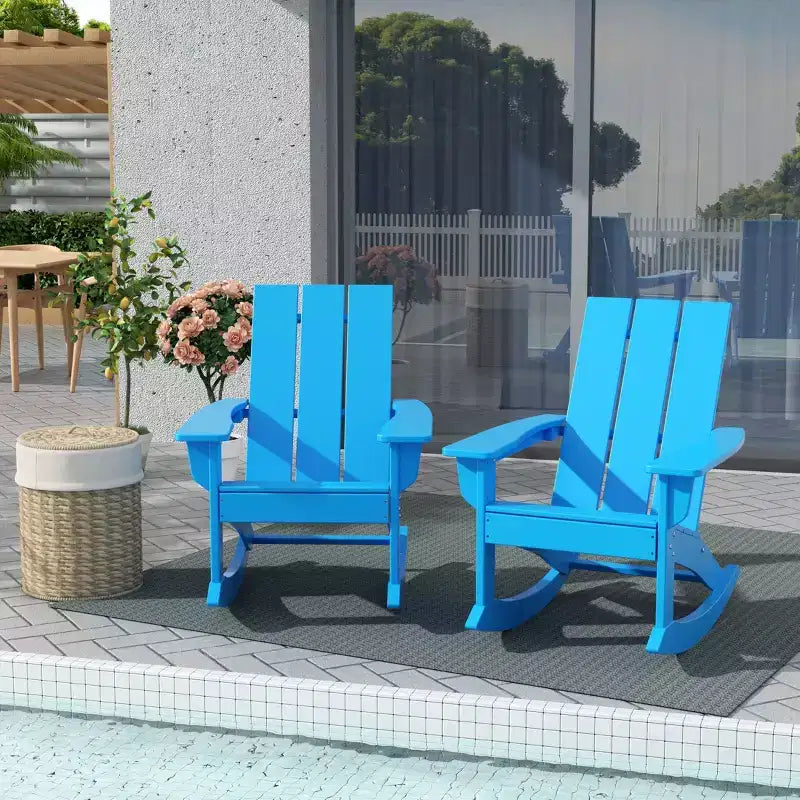 WestinTrends Sedia a dondolo moderna Adirondack da esterno (Set di 2)