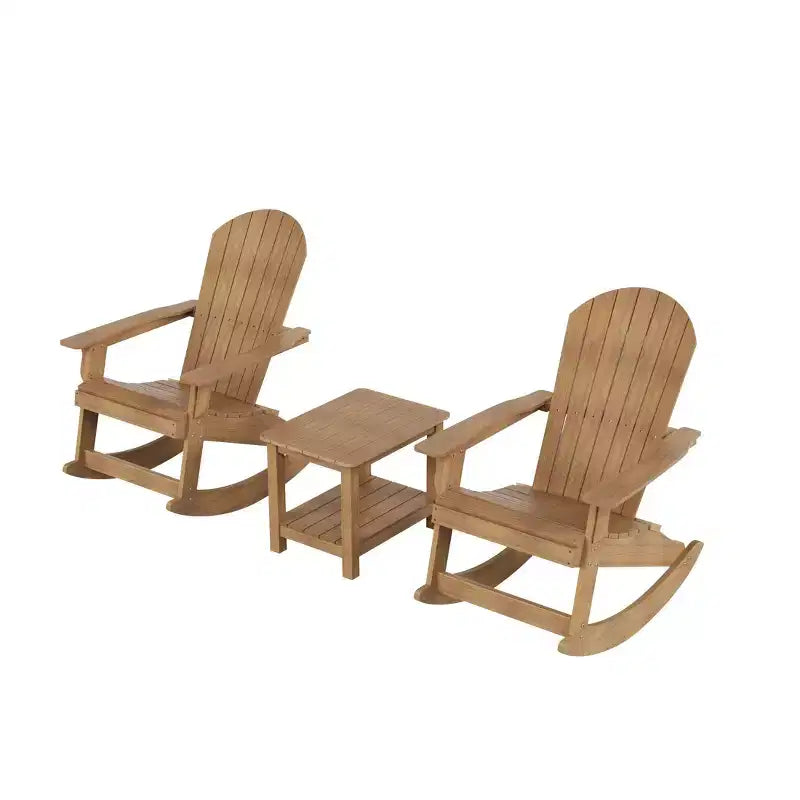 WestinTrends - Set 3 Pezzi Sedia a Dondolo Adirondack da Esterni con Tavolino Laterale