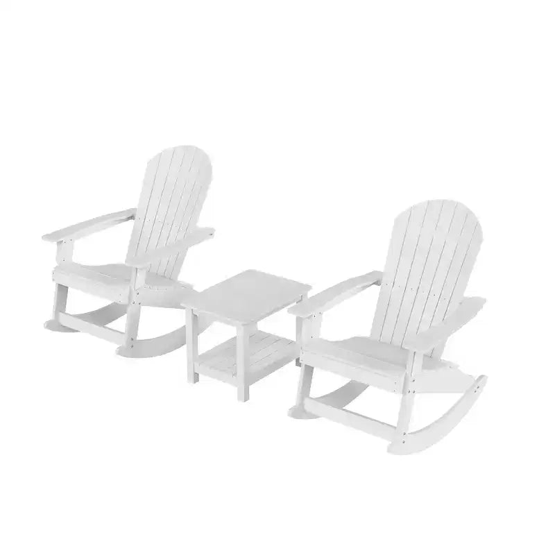 WestinTrends - Set 3 Pezzi Sedia a Dondolo Adirondack da Esterni con Tavolino Laterale