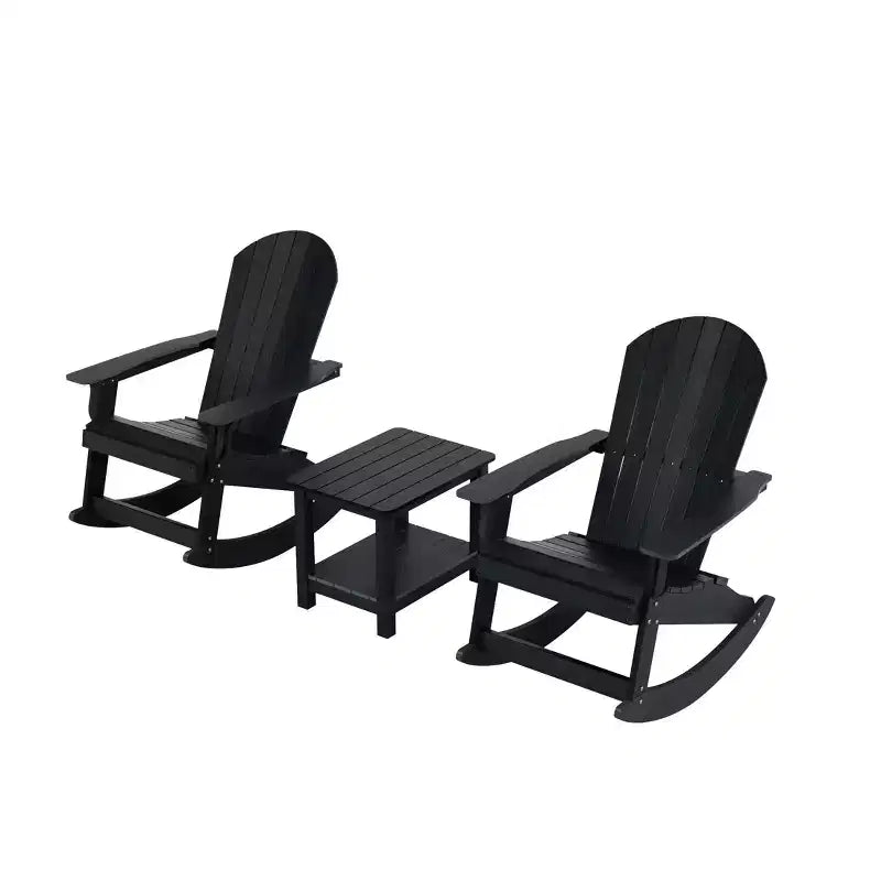 WestinTrends - Set 3 Pezzi Sedia a Dondolo Adirondack da Esterni con Tavolino Laterale