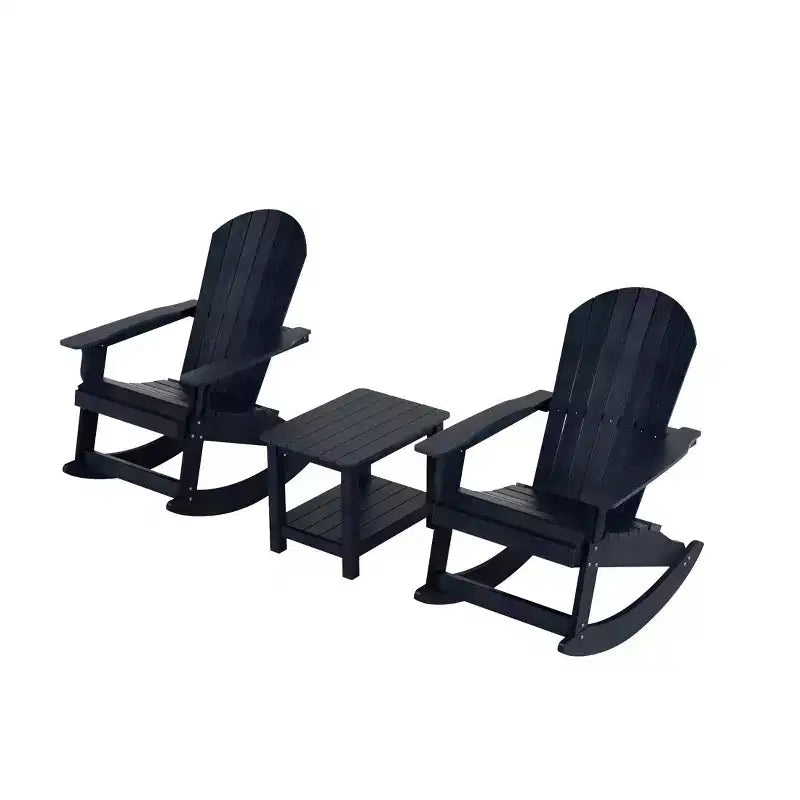 WestinTrends - Set 3 Pezzi Sedia a Dondolo Adirondack da Esterni con Tavolino Laterale