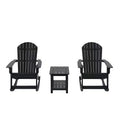 WestinTrends 3-Piece Outdoor Patio Adirondack Rocking Chair with Side Table Set