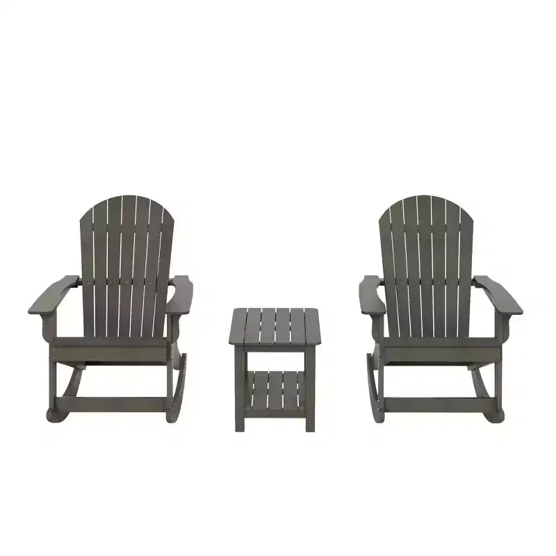 WestinTrends - Set 3 Pezzi Sedia a Dondolo Adirondack da Esterni con Tavolino Laterale