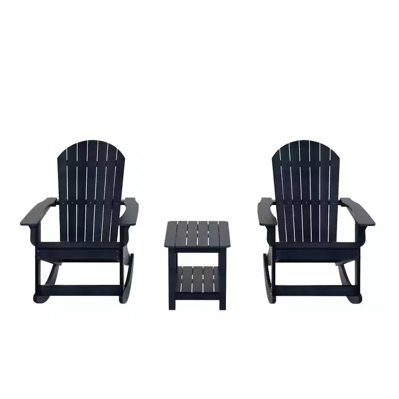 WestinTrends - Set 3 Pezzi Sedia a Dondolo Adirondack da Esterni con Tavolino Laterale