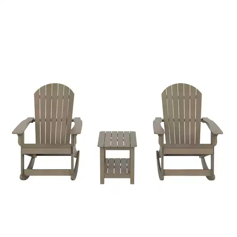 WestinTrends - Set 3 Pezzi Sedia a Dondolo Adirondack da Esterni con Tavolino Laterale