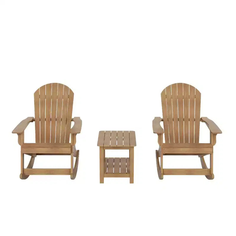 WestinTrends - Set 3 Pezzi Sedia a Dondolo Adirondack da Esterni con Tavolino Laterale