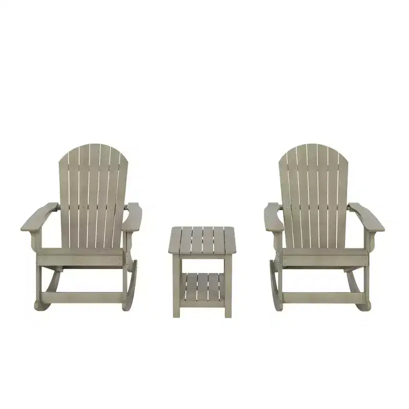 WestinTrends - Set 3 Pezzi Sedia a Dondolo Adirondack da Esterni con Tavolino Laterale