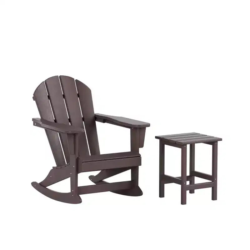 WestinTrends Set 2 Pezzi Sedia a Dondolo Adirondack da Esterno con Tavolino Laterale