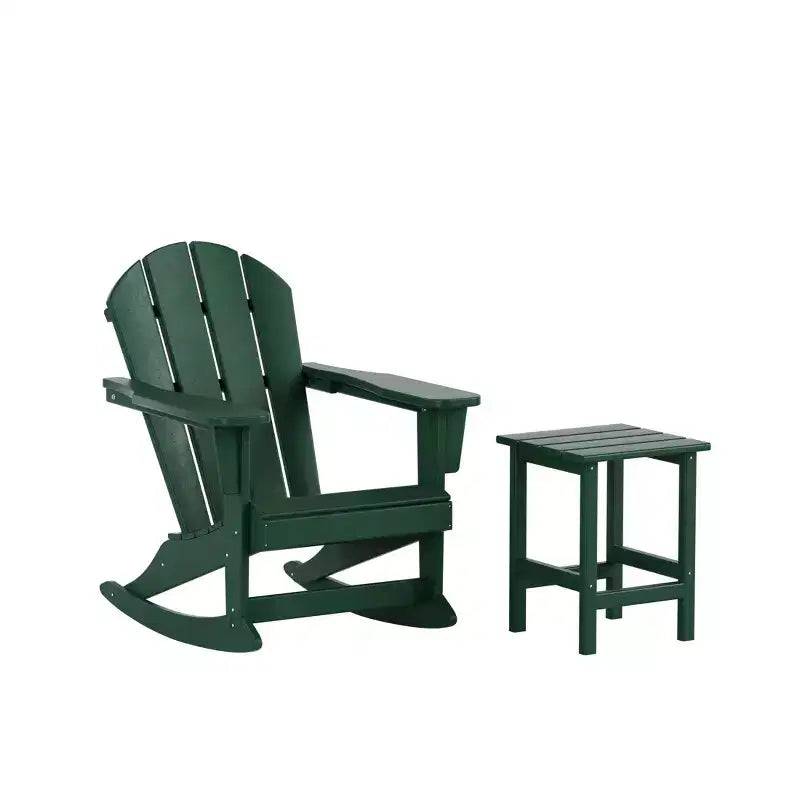 WestinTrends Set 2 Pezzi Sedia a Dondolo Adirondack da Esterno con Tavolino Laterale