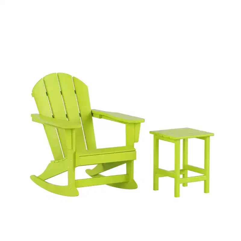 WestinTrends Set 2 Pezzi Sedia a Dondolo Adirondack da Esterno con Tavolino Laterale