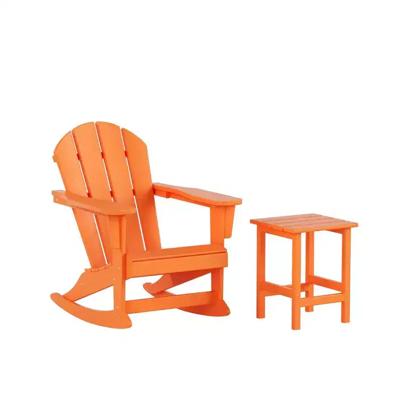 WestinTrends Set 2 Pezzi Sedia a Dondolo Adirondack da Esterno con Tavolino Laterale