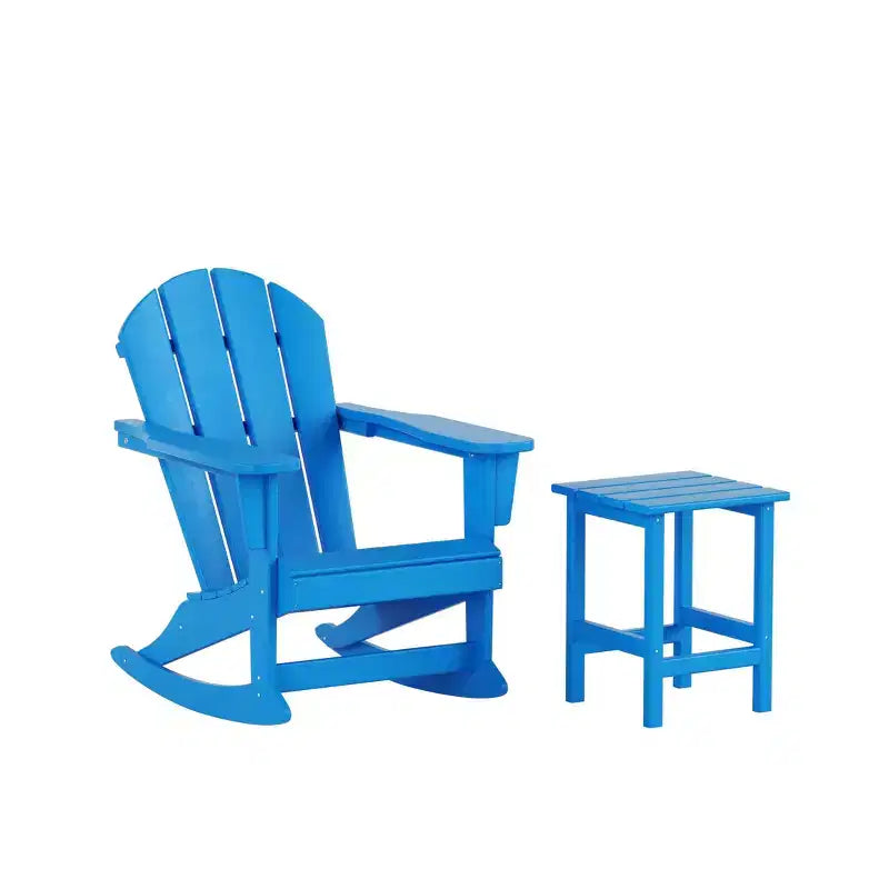 WestinTrends Set 2 Pezzi Sedia a Dondolo Adirondack da Esterno con Tavolino Laterale