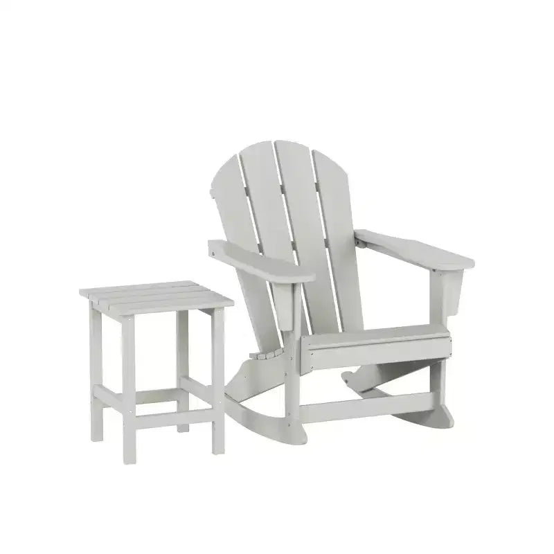 WestinTrends Set 2 Pezzi Sedia a Dondolo Adirondack da Esterno con Tavolino Laterale