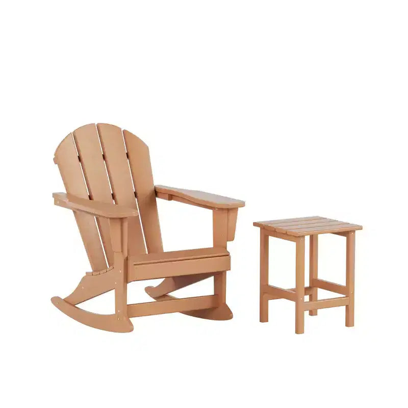 WestinTrends Set 2 Pezzi Sedia a Dondolo Adirondack da Esterno con Tavolino Laterale