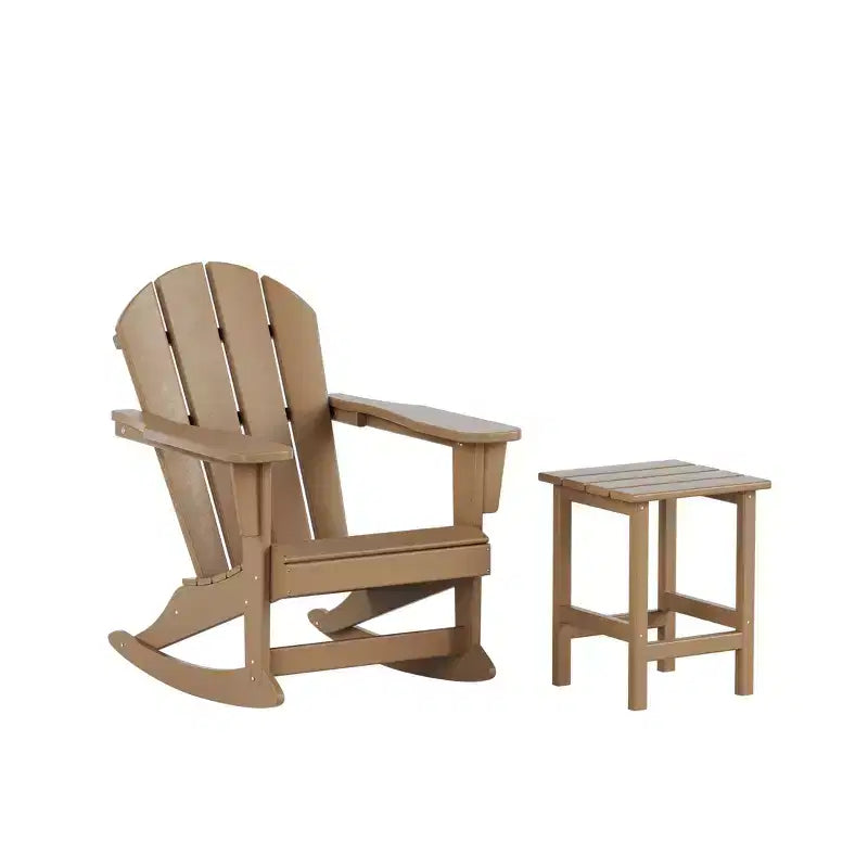 WestinTrends Set 2 Pezzi Sedia a Dondolo Adirondack da Esterno con Tavolino Laterale