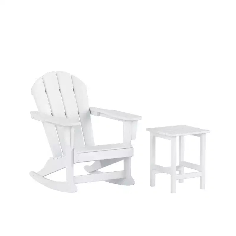 WestinTrends Set 2 Pezzi Sedia a Dondolo Adirondack da Esterno con Tavolino Laterale