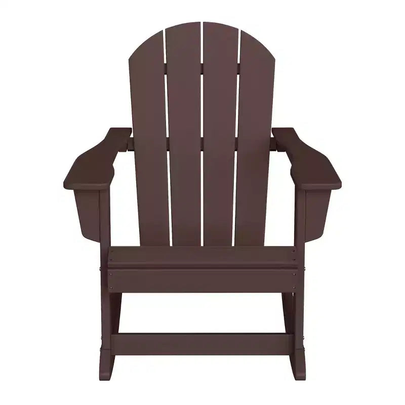 Ensemble de 3 pièces WestinTrends : 2 fauteuils à bascule Adirondack en polymère pour l'extérieur avec table d'appoint