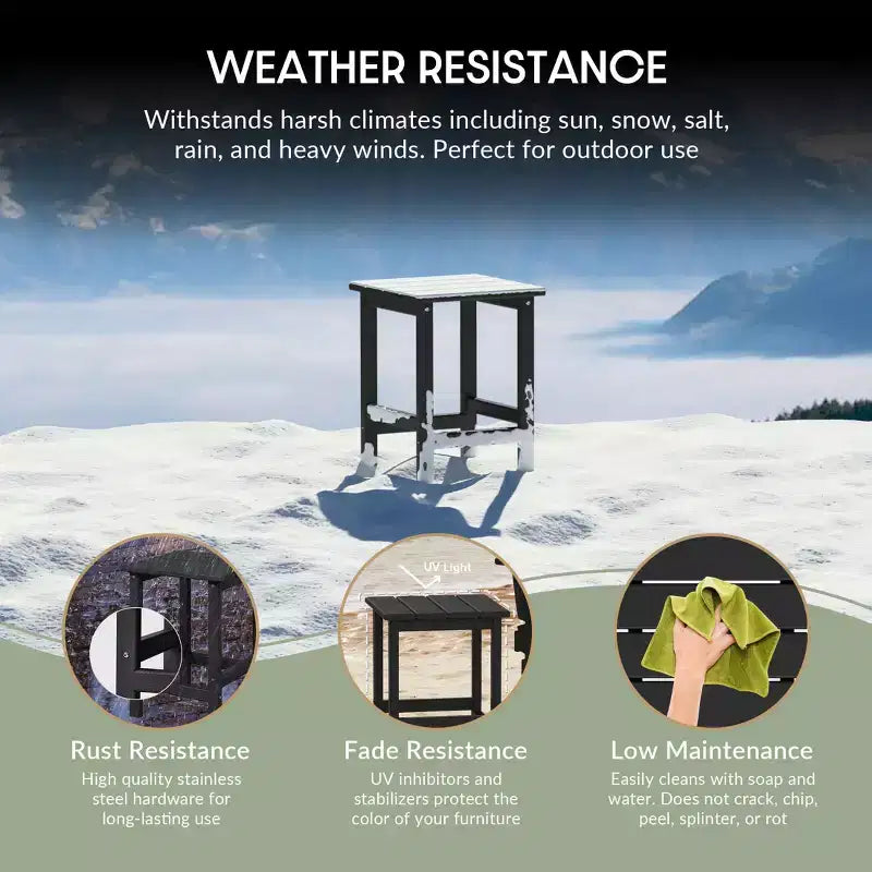Ensemble de 3 pièces WestinTrends : 2 fauteuils à bascule Adirondack en polymère pour l'extérieur avec table d'appoint