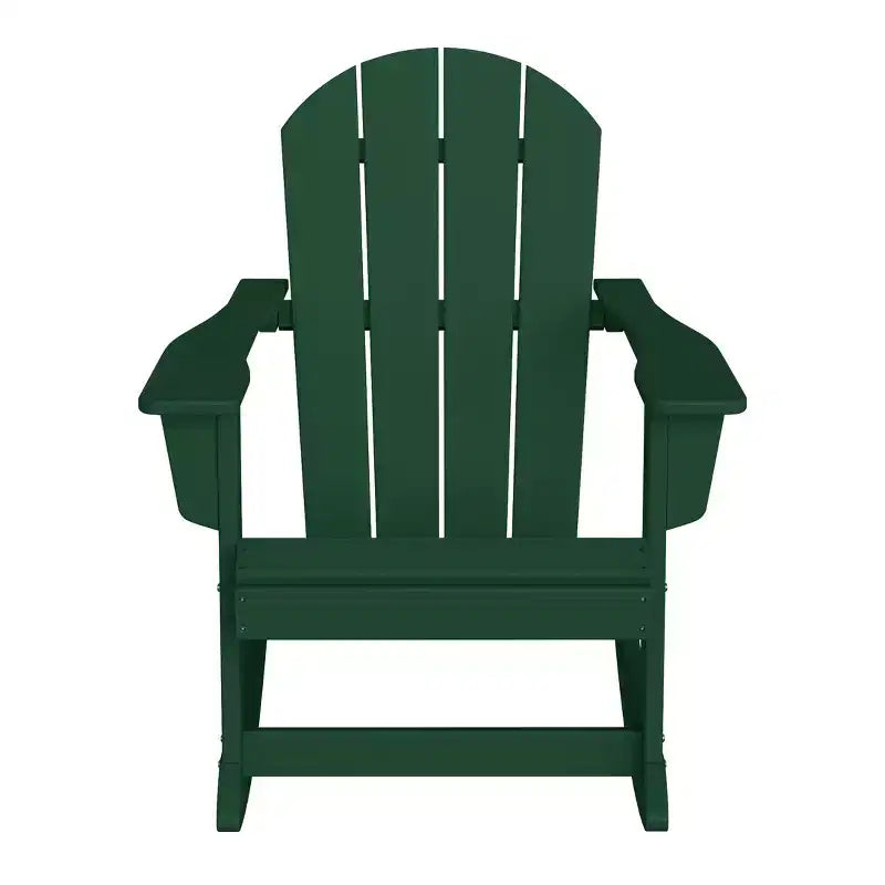 Ensemble de 3 pièces WestinTrends : 2 fauteuils à bascule Adirondack en polymère pour l'extérieur avec table d'appoint