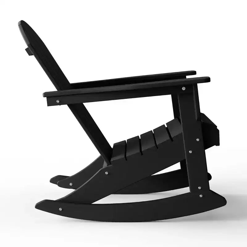 Ensemble de 3 pièces WestinTrends : 2 fauteuils à bascule Adirondack en polymère pour l'extérieur avec table d'appoint