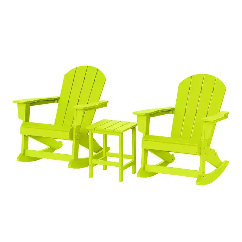 WestinTrends Set da 3 pezzi Sedie a dondolo Adirondack in poliestere per esterni con tavolino laterale