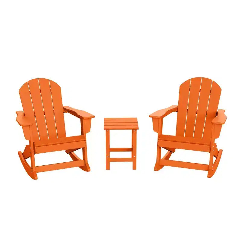 WestinTrends Set da 3 pezzi Sedie a dondolo Adirondack in poliestere per esterni con tavolino laterale