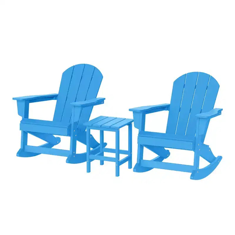 WestinTrends Set da 3 pezzi Sedie a dondolo Adirondack in poliestere per esterni con tavolino laterale