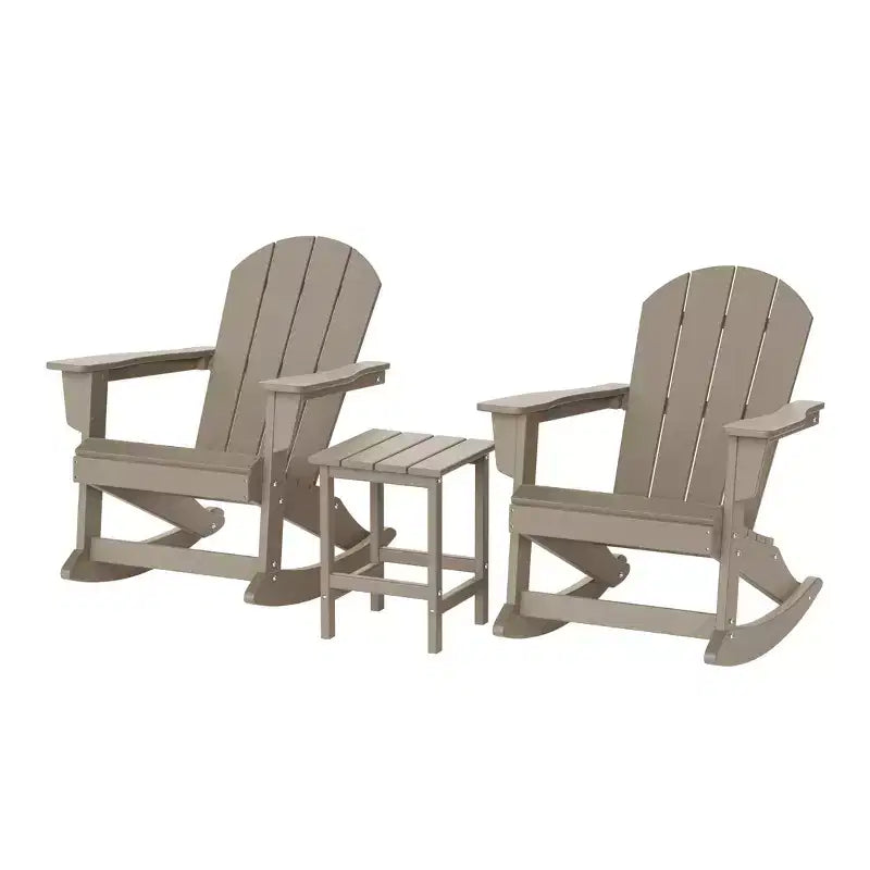 WestinTrends Set da 3 pezzi Sedie a dondolo Adirondack in poliestere per esterni con tavolino laterale