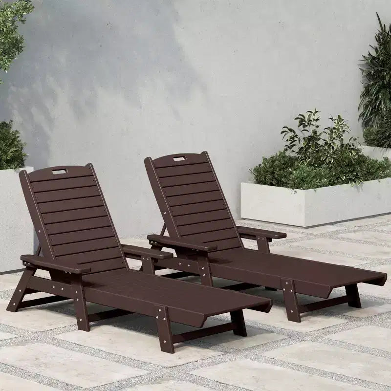 WestinTrends Chaise longue d'extérieur Adirondack pour patio, jardin, piscine (lot de 2)