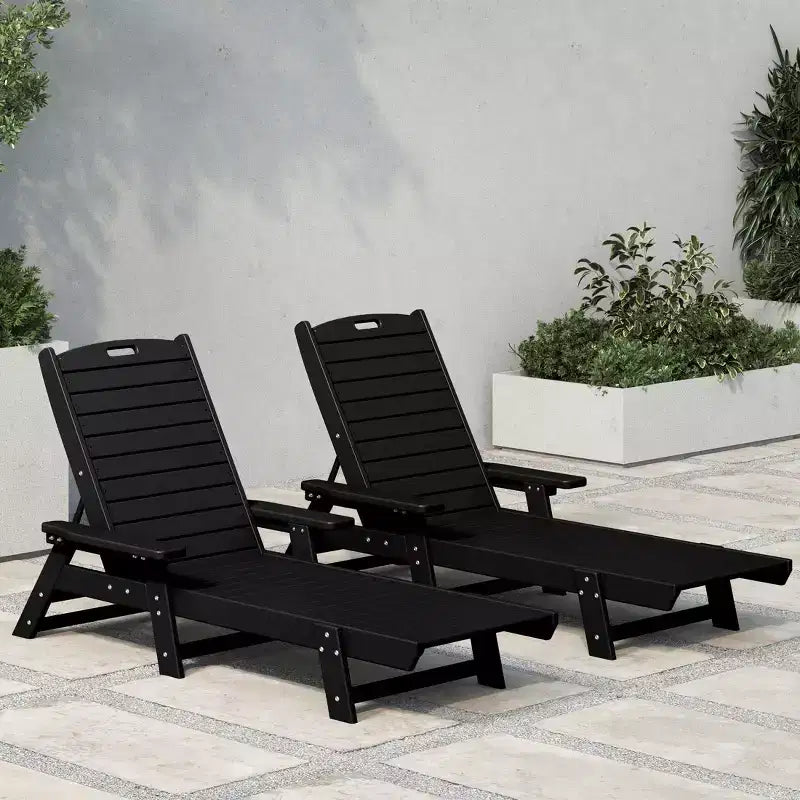 WestinTrends Chaise longue d'extérieur Adirondack pour patio, jardin, piscine (lot de 2)