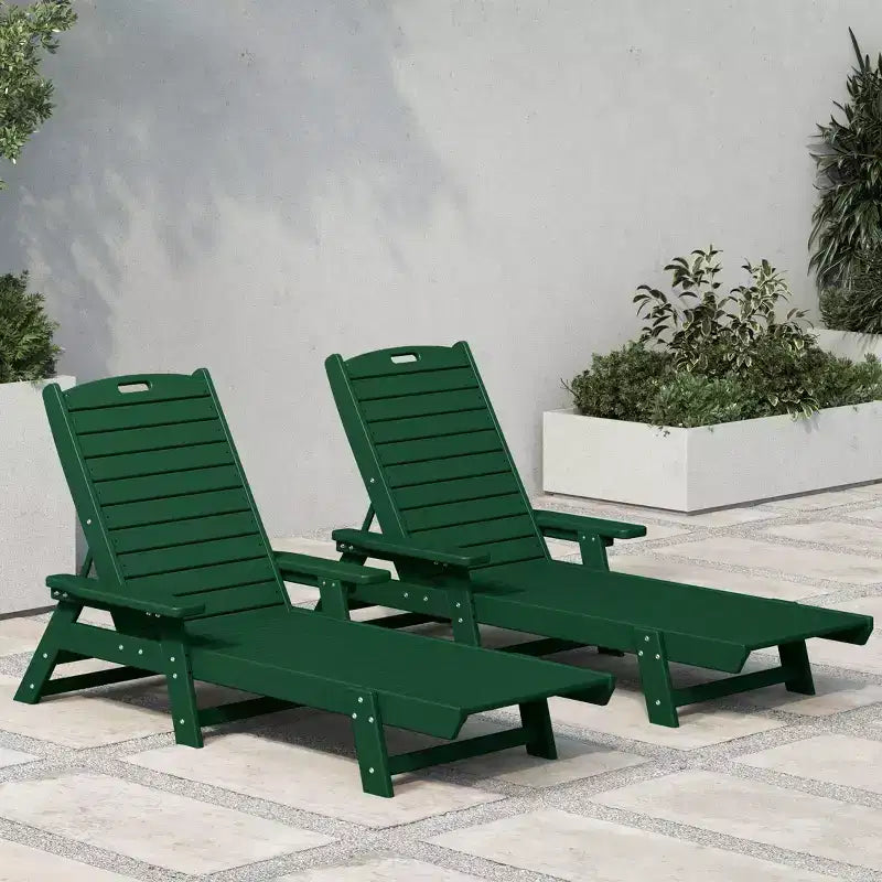 WestinTrends Chaise longue d'extérieur Adirondack pour patio, jardin, piscine (lot de 2)
