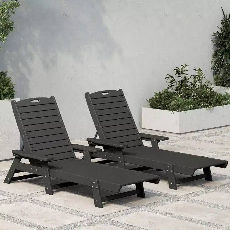 WestinTrends Chaise longue d'extérieur Adirondack pour patio, jardin, piscine (lot de 2)