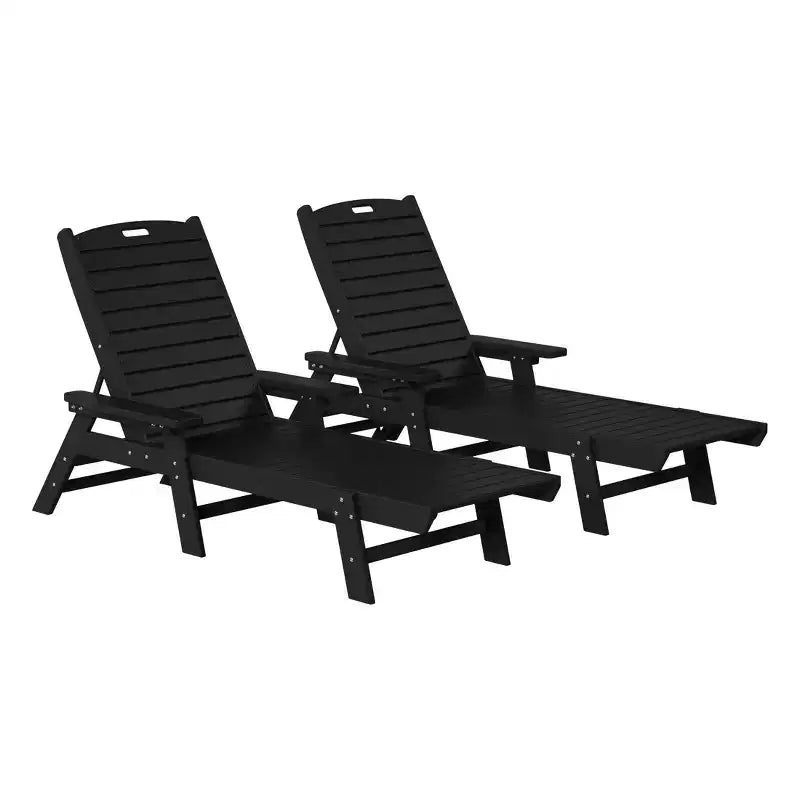 WestinTrends Chaise longue d'extérieur Adirondack pour patio, jardin, piscine (lot de 2)