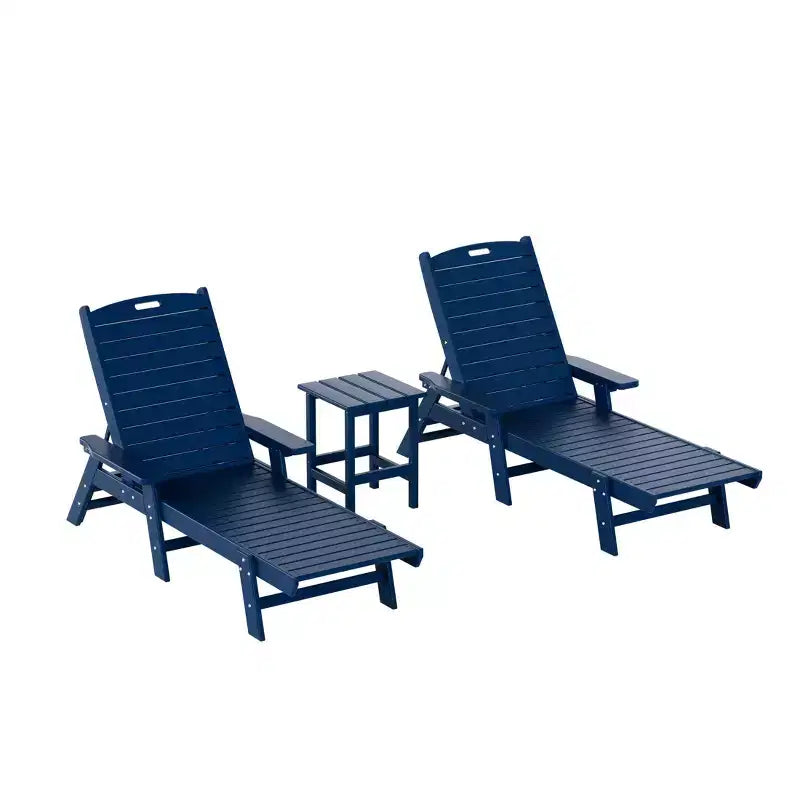 WestinTrends Set 3 Pezzi Poly Chaise Lounge Adirondack da Esterno con Tavolino Laterale