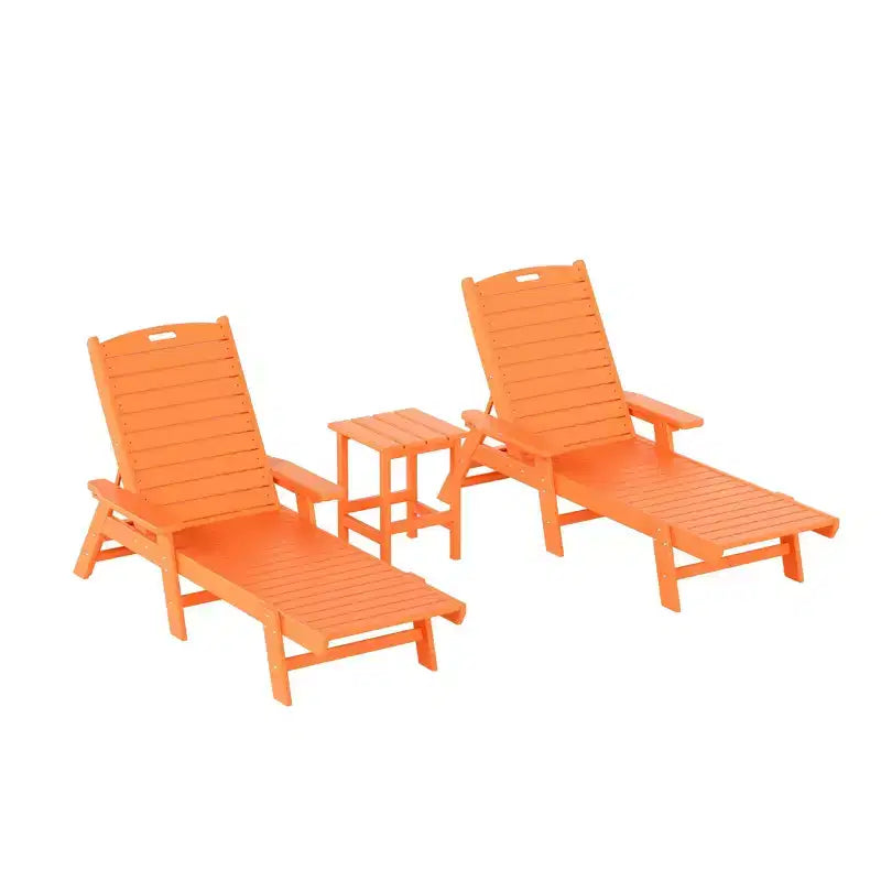 WestinTrends Set 3 Pezzi Poly Chaise Lounge Adirondack da Esterno con Tavolino Laterale