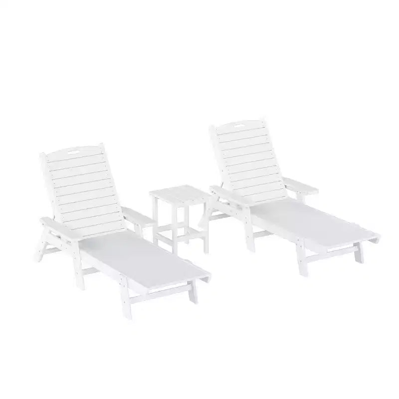 WestinTrends Set 3 Pezzi Poly Chaise Lounge Adirondack da Esterno con Tavolino Laterale
