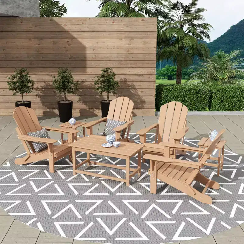 WestinTrends Set 3 Pezzi Tavolini da Caffè e Laterali Adirondack per Esterni