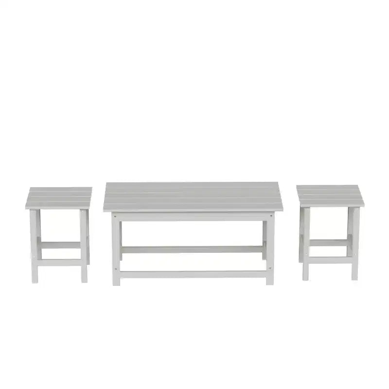 WestinTrends Set 3 Pezzi Tavolini da Caffè e Laterali Adirondack per Esterni