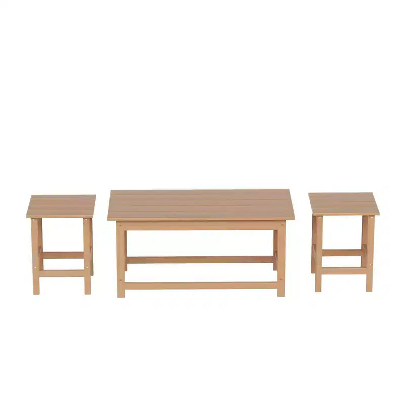 WestinTrends Set 3 Pezzi Tavolini da Caffè e Laterali Adirondack per Esterni