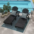 WestinTrends Malibu Adirondack Poly Reclining Chaise Lounge With Wheels (Set of 2pcs)