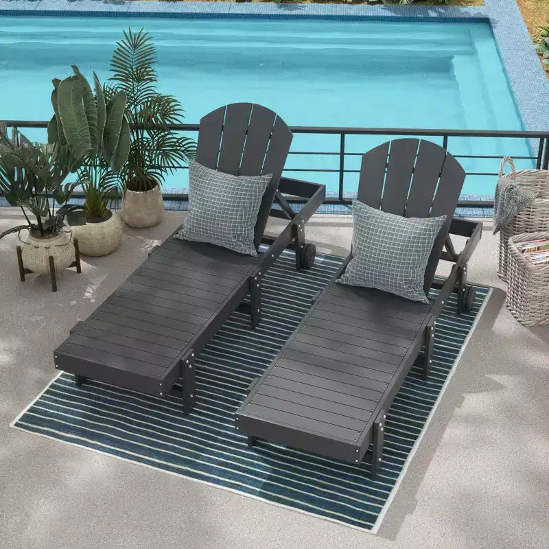 WestinTrends Malibu Sdraio reclinabile con ruote in polietilene (set da 2 pz)